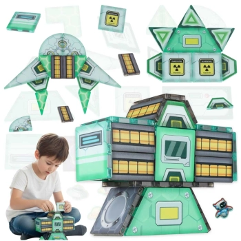 Klocki magnetyczne konstrukcyjne kosmos stacja kosmiczna 108 elementów