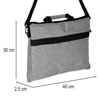 Torba na laptopa 15,6 cali etui pokrowiec z paskiem teczka damska męska mocna szara