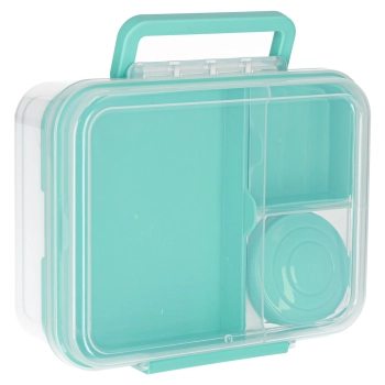Lunch box śniadaniówka pudełko śniadaniowe z przegródkami dzielone 2200ml miętowe