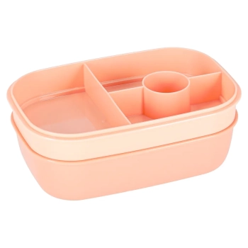 Lunch box śniadaniówka pudełko śniadaniowe z przegródkami dzielone 1900ml morelowe