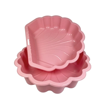 Piaskownica zamykana basen Muszelka Twins podwójna 2w1 160x87,5x19,5cm różowa