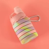 Butelka na wodę bidon silikonowy składany z uchwytem sportowy 500ml tęczowy