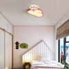 Lampa LED sufitowa plafon do pokoju dziecięcego ściemniana LUMELA + pilot chmurka różowa