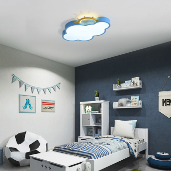 Lampa LED sufitowa plafon do pokoju dziecięcego ściemniana LUMELA + pilot chmurka niebieska