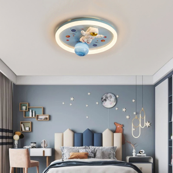 Lampa LED sufitowa plafon do pokoju dziecięcego ściemniana LUMELA + pilot astronauta