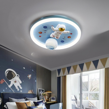 Lampa LED sufitowa plafon do pokoju dziecięcego ściemniana LUMELA + pilot astronauta