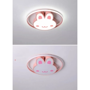 Lampa LED sufitowa plafon do pokoju dziecięcego ściemniana LUMELA + pilot króliczek