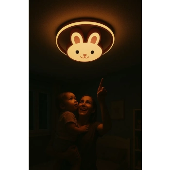 Lampa LED sufitowa plafon do pokoju dziecięcego ściemniana LUMELA + pilot króliczek