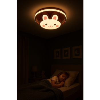Lampa LED sufitowa plafon do pokoju dziecięcego ściemniana LUMELA + pilot króliczek
