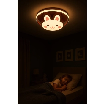 Lampa LED sufitowa plafon do pokoju dziecięcego ściemniana LUMELA + pilot króliczek