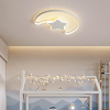 Lampa LED sufitowa plafon do pokoju dziecięcego ściemniana LUMELA + pilot księżyc biała