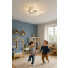 Lampa LED sufitowa plafon do pokoju dziecięcego ściemniana LUMELA + pilot księżyc biała