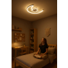 Lampa LED sufitowa plafon do pokoju dziecięcego ściemniana LUMELA + pilot księżyc biała