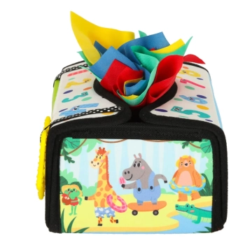 Sorter pudełko z chusteczkami sensoryczne montessori mata 2w1