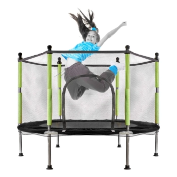 Trampolina ogrodowa dla dzieci siatka 140 cm zielona