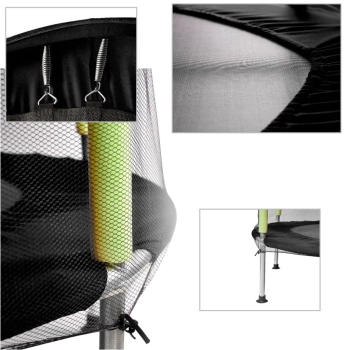 Trampolina ogrodowa dla dzieci siatka 140 cm zielona