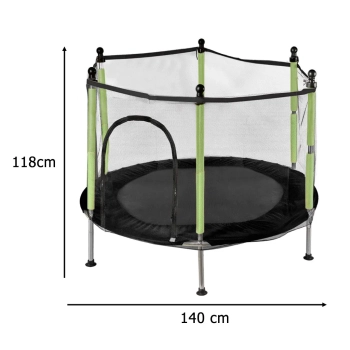 Trampolina ogrodowa dla dzieci siatka 140 cm zielona