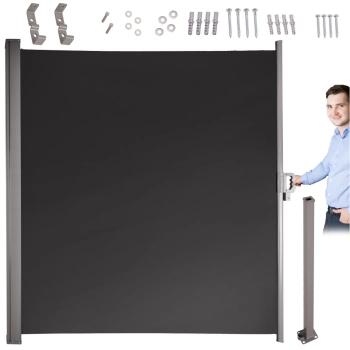 Markiza boczna tarasowa LUARO parawan zwijana 180 x 400 cm szara