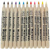 Markery akrylowe do tkanin kamieni pisaki flamastry mazaki wodoodporne DIY 12 szt.