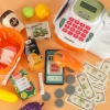 Kasa fiskalna dla dzieci supermarket sklep skaner kalkulator koszyk z akcesoriami 36 el.