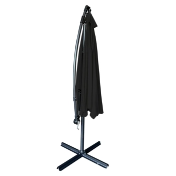 Parasol ogrodowy duży składany z wysięgnikiem 290cm czarny