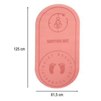 Mata do ćwiczeń jogi skakania na skakance wygłuszająca antypoślizgowa 125x61.5x0,6 cm różowa