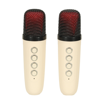 Głośnik do karaoke USB Bluetooth kremowy