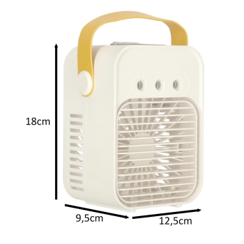 Klimatyzator klimator przenośny wentylator biurkowy nawilżacz 3w1 USB biały