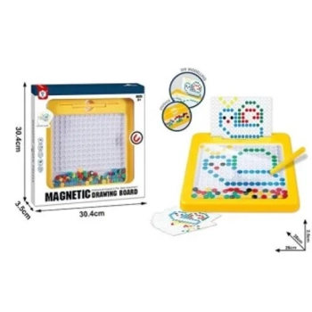 Tablica magnetyczna montessori mozaika kolorowe kropki żółta 26 x 26 cm