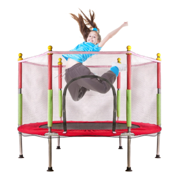 Trampolina do domu ogrodu dla dzieci siatka 140cm 55inch czerwona