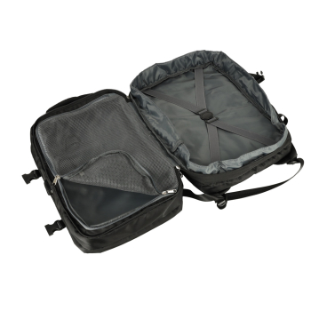 Plecak podróżny na laptopa rozkładany 26-36L kabel USB pojemny wodoodporny czarny