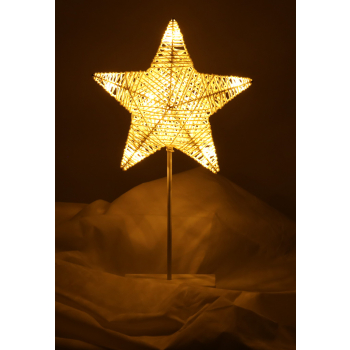 Dekoracja świąteczna stojąca gwiazda 39cm 10LED ciepły żółty zasilanie bateryjne