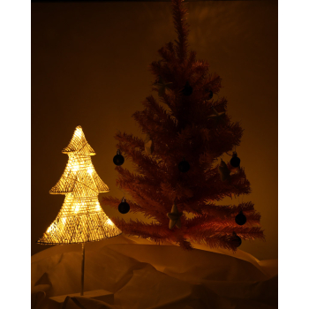 Dekoracja świąteczna stojąca choinka 39cm 10LED ciepły żółty zasilanie bateryjne