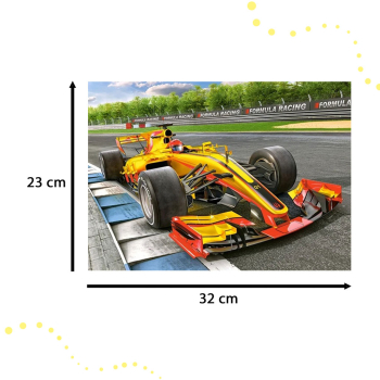 CASTORLAND Puzzle układanka 60 elementów Racing Bolide on Track - Samochód wyścigowy 5+