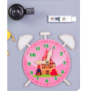 Tablica manipulacyjna drewniana różowy zegar 50x37,5cm