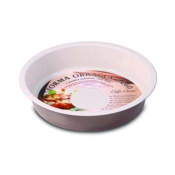 Blacha do pieczenia tortownica forma okrągła do tortów tart guiche 26cm brązowa