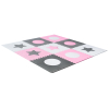 Puzzle piankowe mata dla dzieci 180x180cm 9 elementów szaro-różowa