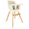 Krzesełko do karmienia z podnóżkiem drewniane nogi kolor beżowy