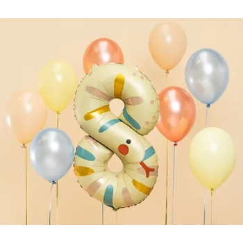 Balon foliowy urodzinowy cyfra "8" - Wąż 43x72 cm