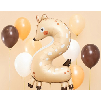 Balon foliowy urodzinowy cyfra "2" - Sarenka 50x88 cm