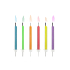 Świeczki urodzinowe na tort kolorowe płomienie 6cm 6 sztuk