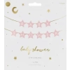 Baner napis na baby shower gwiazdki jasnoróżowe 290cm x 16,5cm