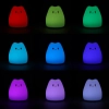 Lampka nocna dla dzieci silikonowa dotykowa miękka RGB LED biała kotek