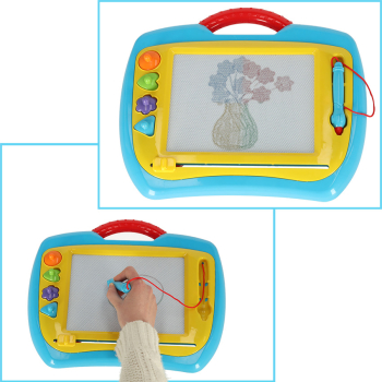 Tablica magnetyczna tablet do rysowania znikopis stempelki niebieski XL