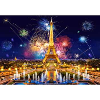 CASTORLAND Puzzle układanka 1000 elementów Glamour of the Night, Paris - Fajerwerki nad Wieżą Eiffla 68x47cm