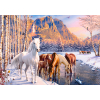 CASTORLAND Puzzle układanka 500 elementów Winter Melt - Konie zimowy krajobraz 9+