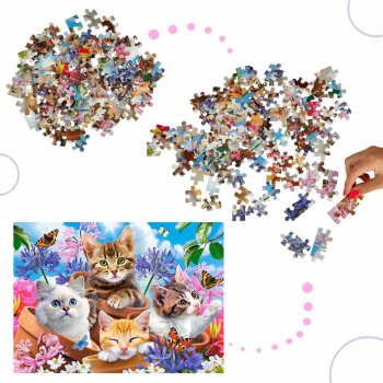 CASTORLAND Puzzle układanka 120 elementów Kittens with Flowers - Koty w kwiatach 6+