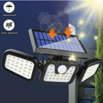 Lampa solarna LED potrójna czujnik ruchu i zmierzchu