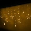 Lampki LED kurtyna księżyc gwiazdy 2,5m 138LED ciepły biały