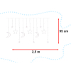 Lampki LED kurtyna księżyc gwiazdy 2,5m 138LED multikolor
